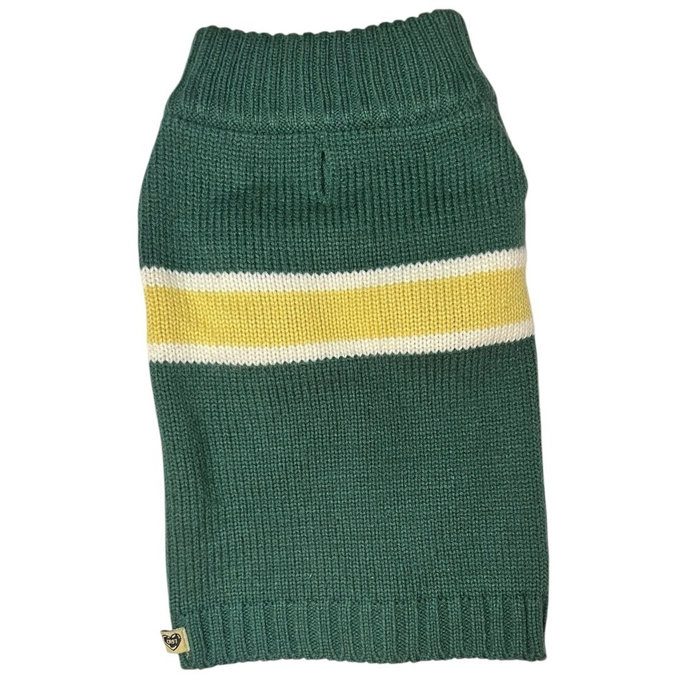 CR97 Dog Sweater - Green/white/yellow - 8 x 13